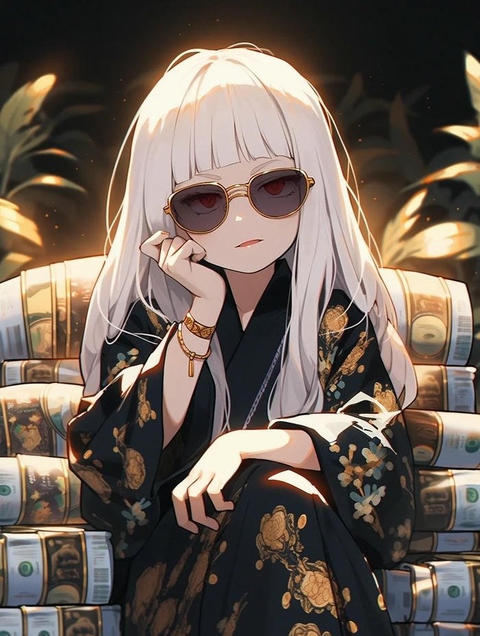 Cô bé anime chibi ngầu​ với đôi mắt to tròn