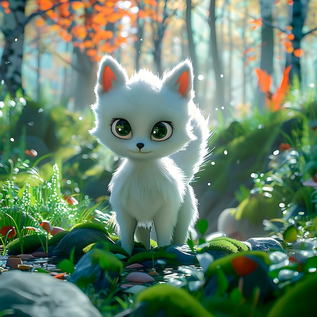 Hình ảnh cáo hoạt hình 3D, lấy cảm hứng từ ảnh mèo đen anime, cực kỳ dễ thương