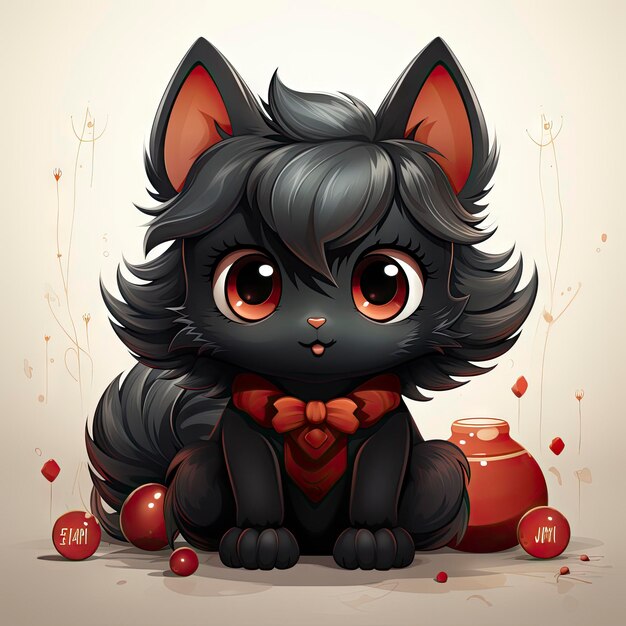Ảnh mèo đen anime​ phiên bản người sói siêu dễ thương năm 2025!