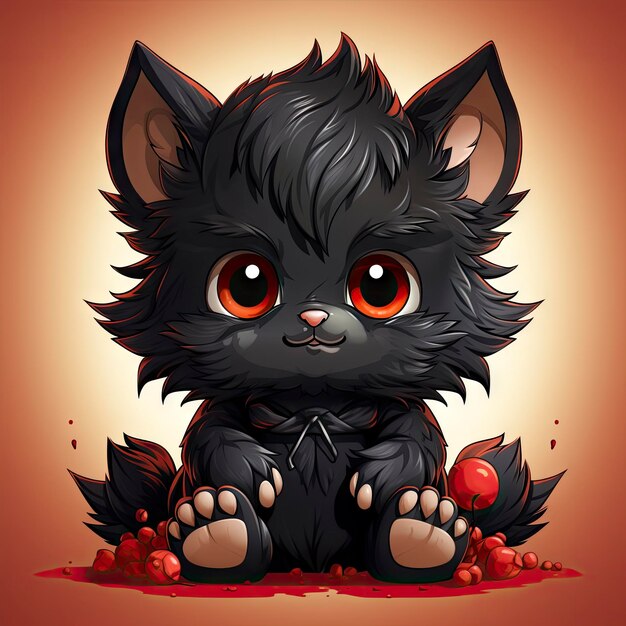 Bức ảnh mèo đen anime phiên bản chibi cực dễ thương, ai mà không mê cho được!