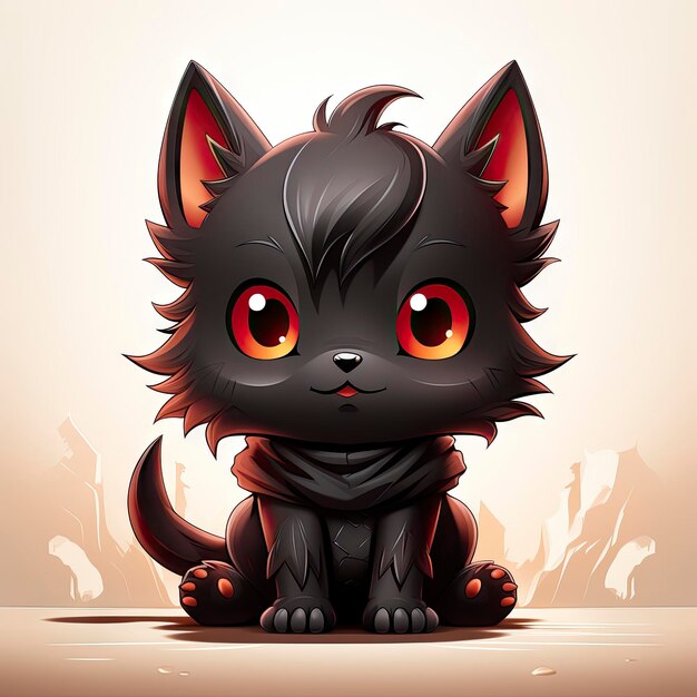 Một bé sói con siêu dễ thương theo phong cách anime, gợi nhớ đến ảnh mèo đen anime, khiến ai cũng phải tan chảy.