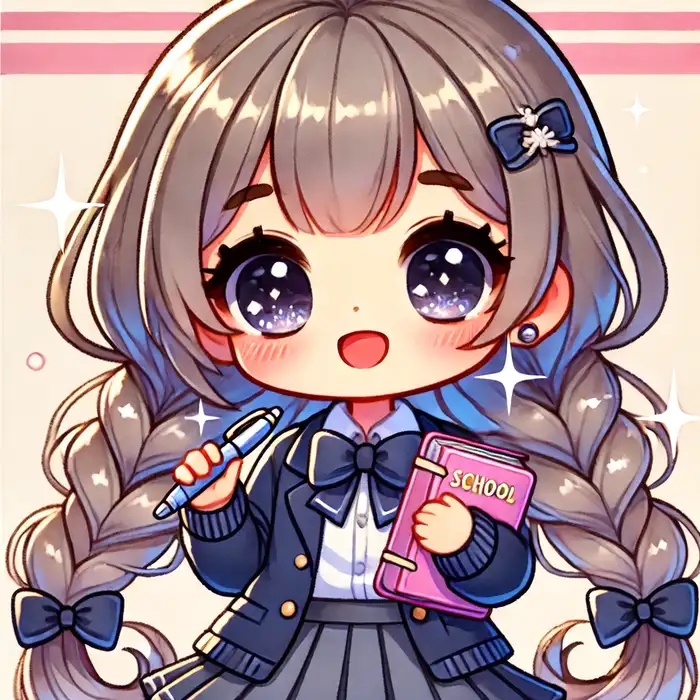 Ảnh chibi cute học sinh cấp 2 đáng yêu, ngộ nghĩnh