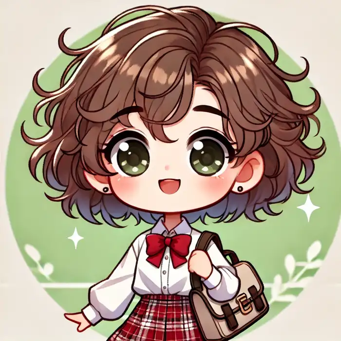 Ảnh chibi cute về nữ sinh cấp 2 đang thể hiện sự ngây thơ và trong sáng.