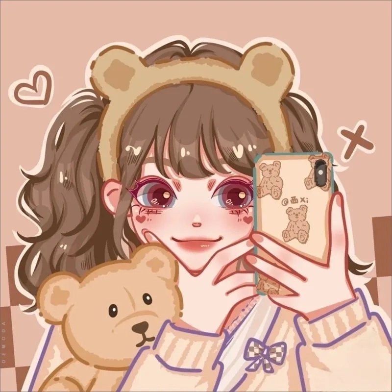 Ảnh chibi cute nữ ngộ nghĩnh với biểu cảm đáng yêu