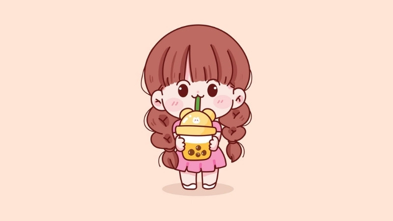 Ảnh chibi cute nữ với vẻ ngoài ngộ nghĩnh và đáng yêu