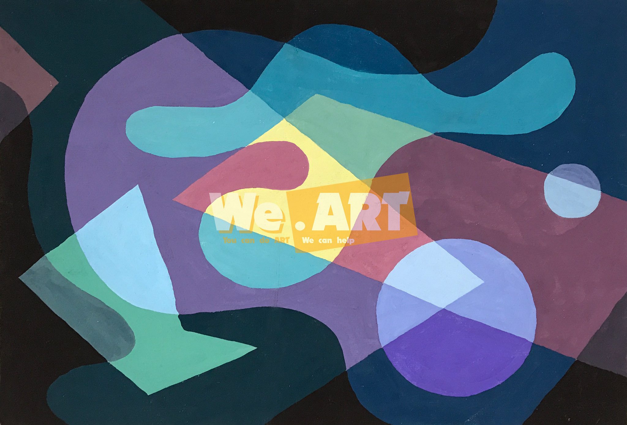 Minh họa bài thi bố cục màu với chủ đề tự do