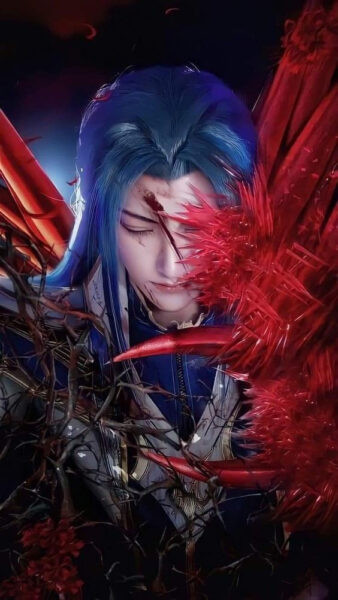 Ảnh anime 3D nhân vật nữ ngầu với hiệu ứng ánh sáng