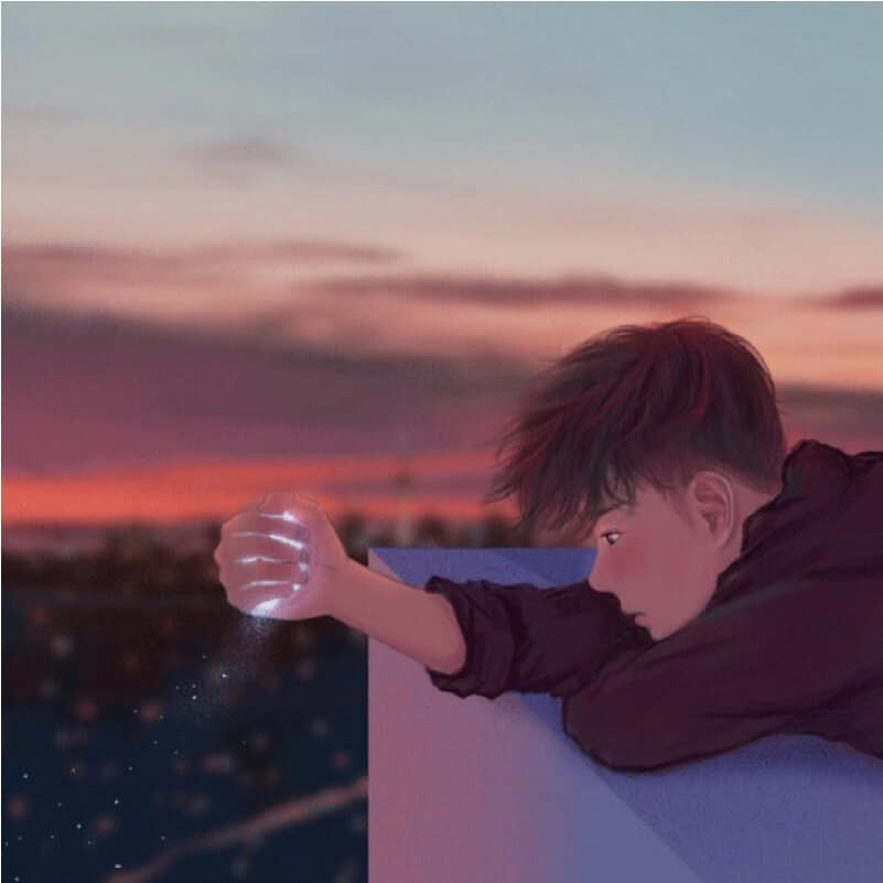 Ảnh anime chàng trai nhìn lại quá khứ đầy nuối tiếc