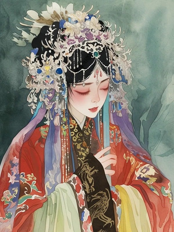 Ảnh anime cô gái cổ trang cầm đèn lồng