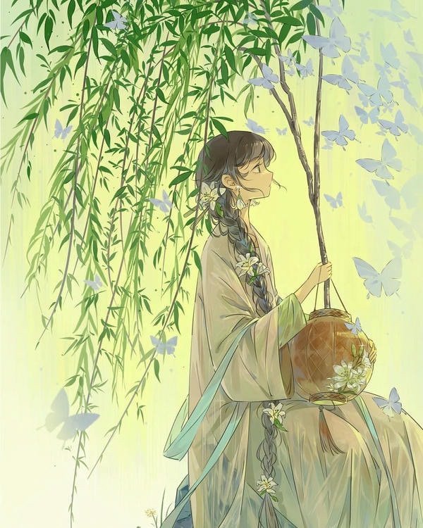 Ảnh anime nữ cổ trang đơn giản mà tinh tế