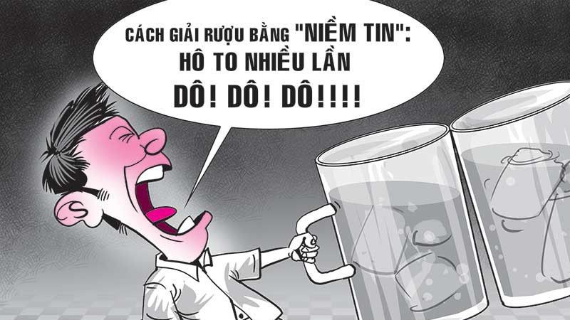 Biếm họa khắc họa hậu quả của uống rượu bia quá đà