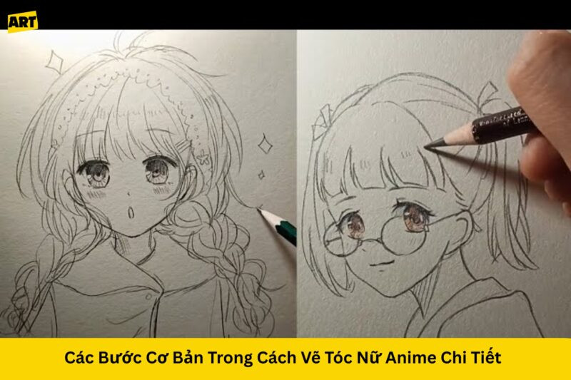 Các bước cơ bản trong cách vẽ tóc nữ anime chi tiết