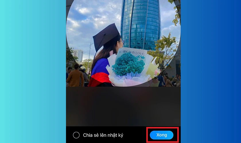 Cách thay ảnh đại diện Zalo trên điện thoại: Bước 3 nhấn Xong