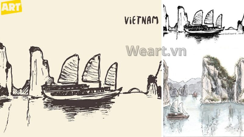 Khám phá cách vẽ Vịnh Hạ Long hùng vĩ nên thơ
