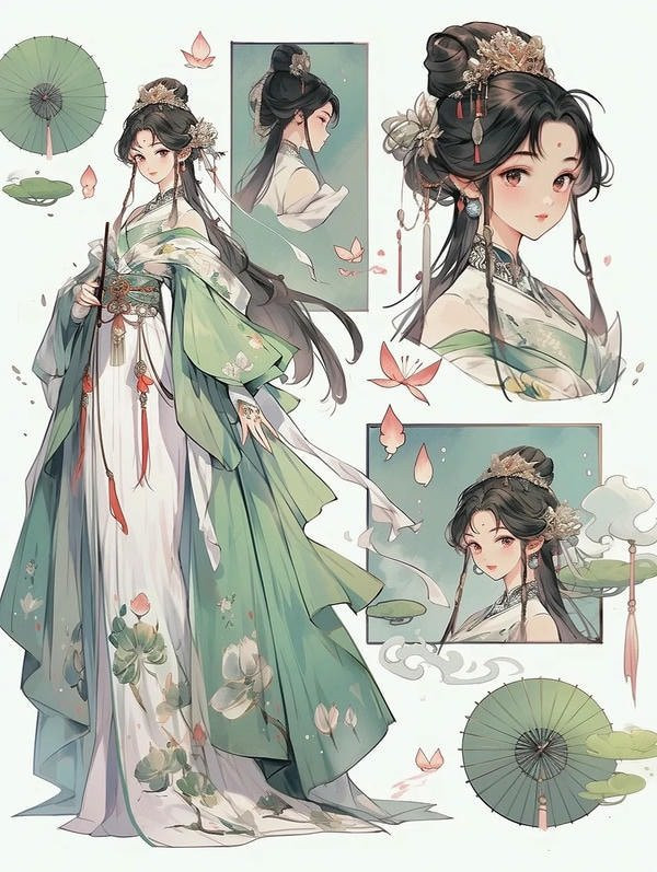 Cô gái anime cổ trang với vẻ đẹp tinh nghịch