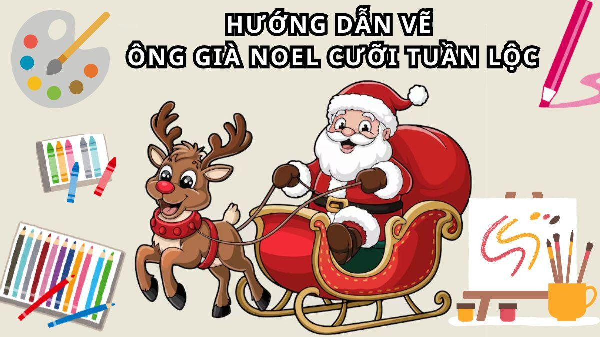 Các dụng cụ vẽ tranh Noel đơn giản như bút chì màu sáp giấy vẽ