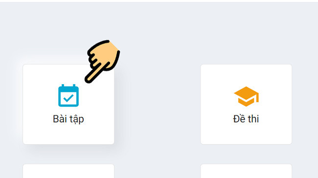 Giao diện Azota dành cho giáo viên, chỉ dẫn click vào mục Bài tập
