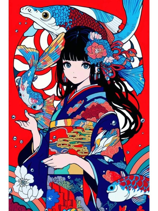 Hình ảnh cô gái cổ trang trong phong cách anime