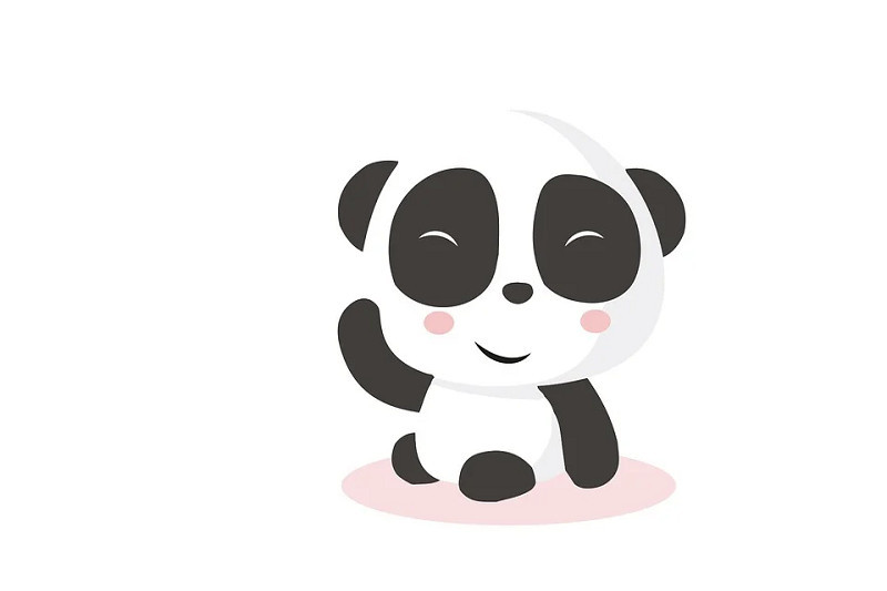 Hình ảnh gấu trúc hoạt hình với đôi mắt to