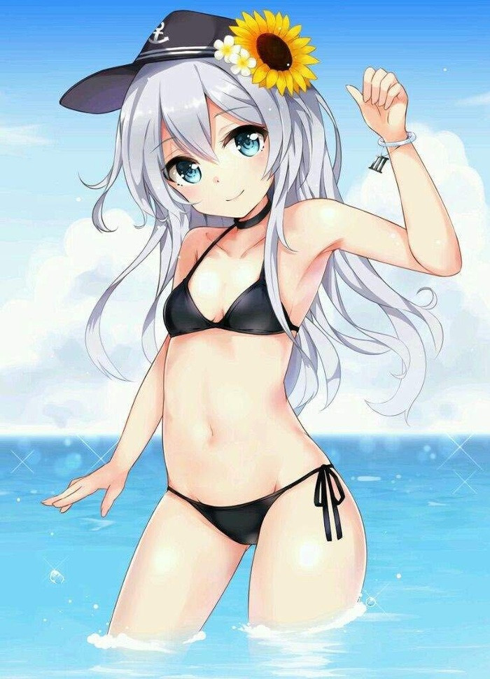 Hình vẽ cô gái hoạt hình mặc bikini hai mảnh đáng yêu