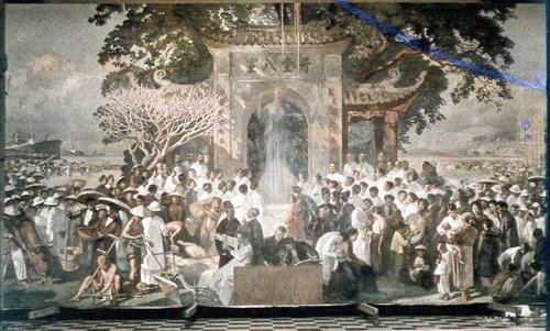 Hoàn thiện bức tranh vẽ cô giáo đang giảng bài với các chi tiết bảng đen và bục giảng sinh động