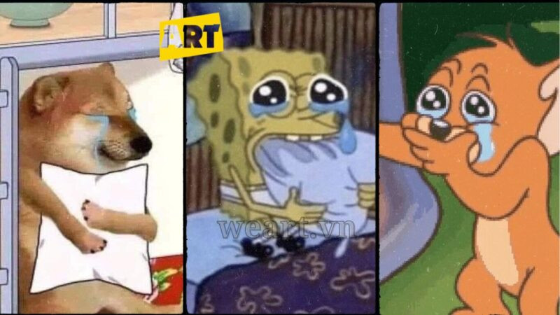 Hình ảnh meme hoạt hình Loopy với biểu cảm buồn bã