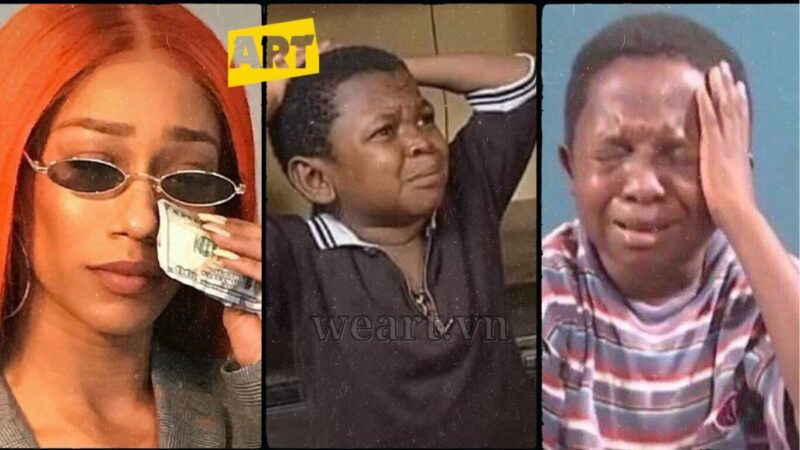 Em bé với biểu cảm khóc hài hước và cường điệu