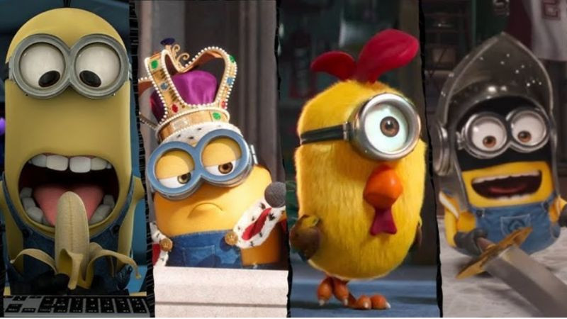 Một chú Minion đang cười toe toét, có thể là Jerry hoặc Dave
