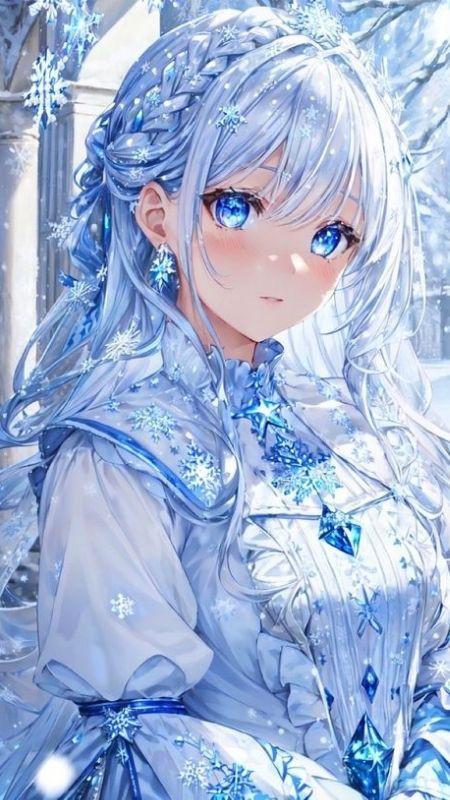 Nàng tiểu thư băng giá Anime cùng những bông hoa tuyết xanh mát