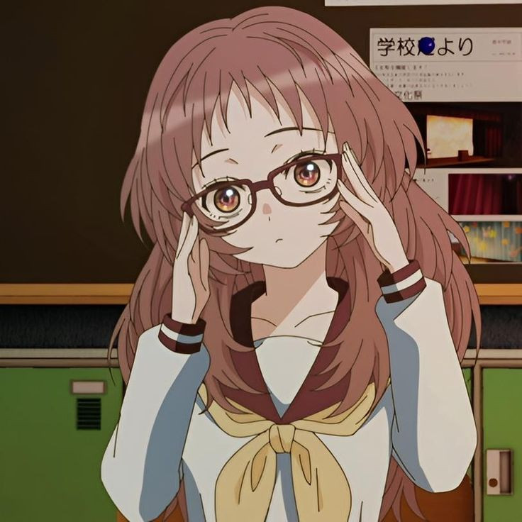 Nhân vật anime nữ chibi đeo kính siêu dễ thương