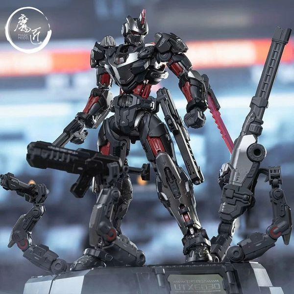 robot chiến đấu tô màu hoàn chỉnh với hiệu ứng ánh sáng vũ khí và kim loại