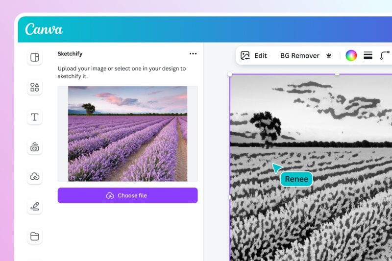Minh họa quá trình tạo ảnh thành tranh vẽ phác họa bằng bút chì đầy tính nghệ thuật và chi tiết