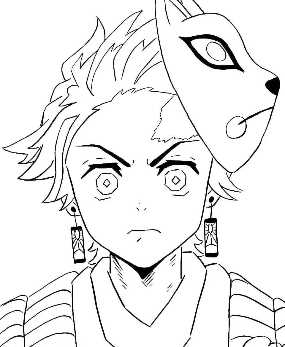 Tranh tô màu Tanjiro sẵn sàng chiến đấu