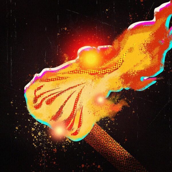 Minh họa các bước vẽ cành cây chính tỏa ra từ thân cây đơn giản