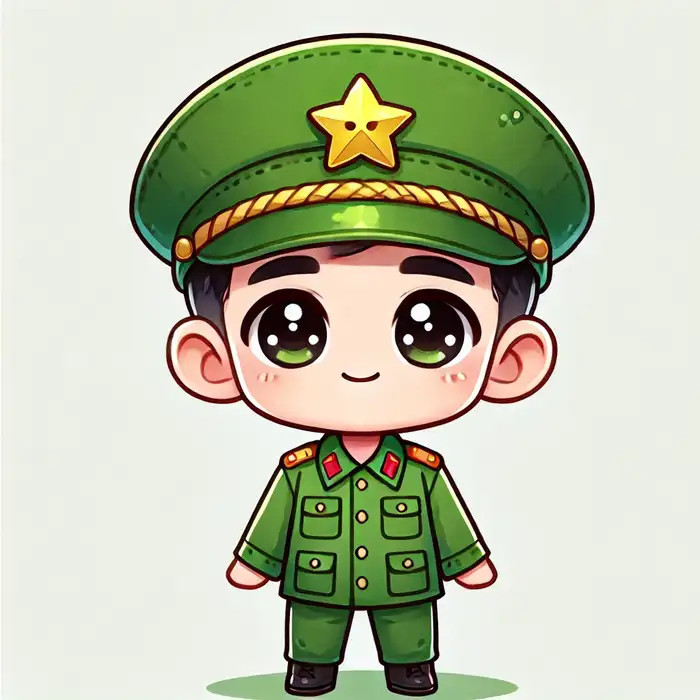 Vẽ chibi chú bộ đội đơn giản mà dễ thương