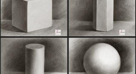 minh họa cách vẽ robot từ các hình khối cơ bản