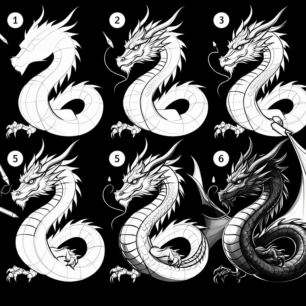 Hướng dẫn vẽ chi tiết thân, chân và móng vuốt của con rồng theo cách vẽ con rồng đơn giản