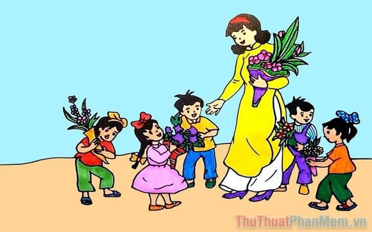 Ý nghĩa sâu sắc của bức tranh vẽ tặng cô giáo thể hiện lòng biết ơn và sự kính trọng