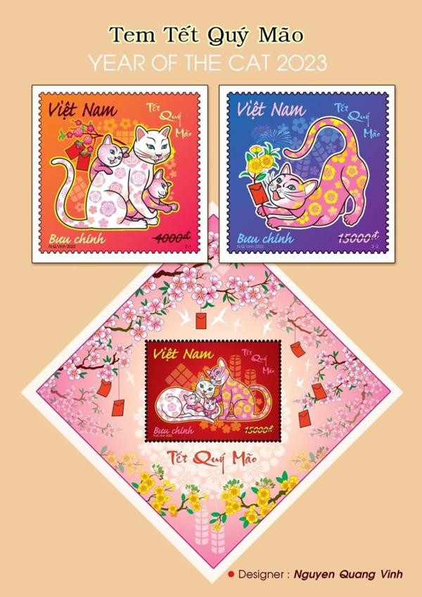 Bộ sưu tập các mẫu tem bưu chính được vẽ tay với nhiều chủ đề và phong cách màu sắc đa dạng, ấn tượng, thể hiện sự sáng tạo