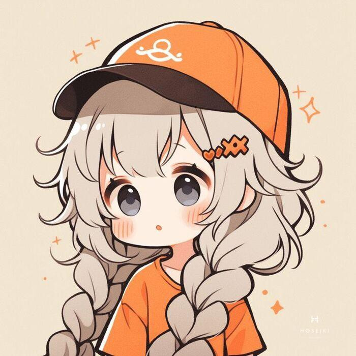 Hình vẽ chibi cô gái cute đầy màu sắc