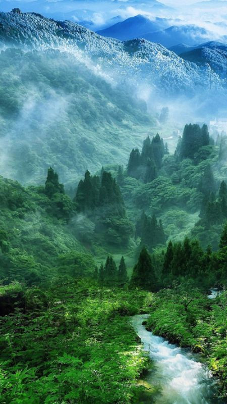 Thác nước đổ xuống hồ nước trong vắt qua ảnh thiên nhiên 3D đẹp